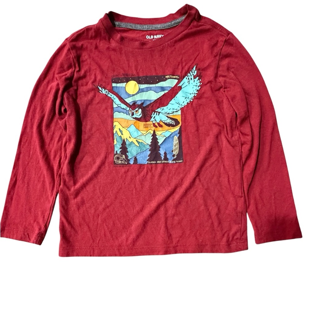 2 Old Navy Boys' Long-Sleeve Graphic Tees. Used.